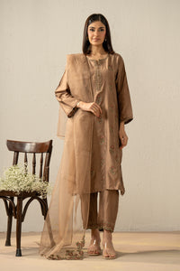 EMBROIDERED COTTON SILK STITCHED 3 PIECE SUIT