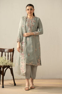 EMBROIDERED ORGANZA STITCHED 3 PIECE SUIT