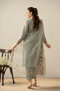 EMBROIDERED ORGANZA STITCHED 3 PIECE SUIT