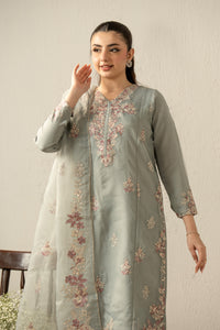 EMBROIDERED ORGANZA STITCHED 3 PIECE SUIT
