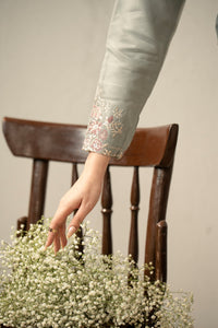 EMBROIDERED ORGANZA STITCHED 3 PIECE SUIT