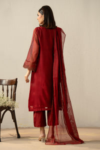 EMBROIDERED KHAADI NET STITCHED 3 PIECE SUIT