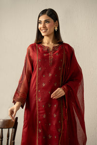 EMBROIDERED KHAADI NET STITCHED 3 PIECE SUIT
