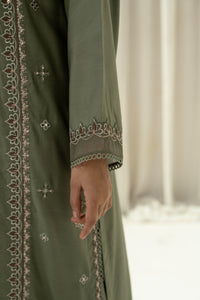 EMBROIDERED RAW SILK STITCHED 3 PIECE SUIT