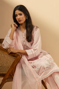 EMBROIDERED CAMBRIC ZARI STITCHED 3 PIECE SUIT