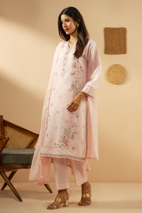 EMBROIDERED CAMBRIC ZARI STITCHED 3 PIECE SUIT