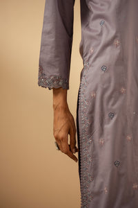 EMBROIDERED CAMBRIC STITCHED 3 PIECE SUIT