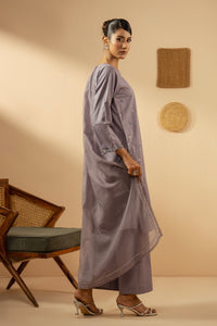 EMBROIDERED CAMBRIC STITCHED 3 PIECE SUIT