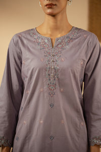 EMBROIDERED CAMBRIC STITCHED 3 PIECE SUIT