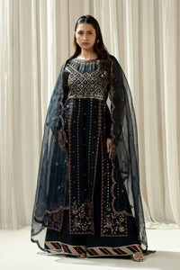 EMBROIDERED ORGANZA STITCHED 3 PIECE SUIT