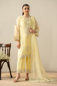 EMBROIDERED KHADDI NET STITCHED 3 PIECE SUIT