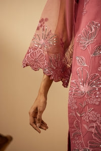 EMBROIDERED ORGANZA STITCHED 3 PIECE SUIT