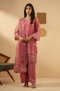 EMBROIDERED ORGANZA STITCHED 3 PIECE SUIT