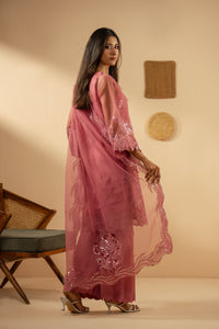 EMBROIDERED ORGANZA STITCHED 3 PIECE SUIT