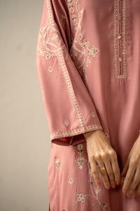 EMBROIDERED RAW SILK STITCHED 3 PIECE SUIT