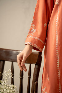 EMBROIDERED RAW SILK STITCHED 3 PIECE SUIT