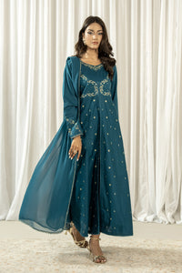 EMBROIDERED CAMBRIC STITCHED 3 PIECE SUIT