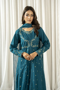 EMBROIDERED CAMBRIC STITCHED 3 PIECE SUIT