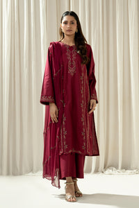 EMBROIDERED CAMBRIC STITCHED 3 PIECE SUIT