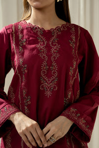 EMBROIDERED CAMBRIC STITCHED 3 PIECE SUIT