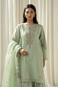 EMBROIDERED COTTON SILK STITCHED 3 PIECE SUIT