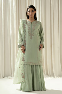EMBROIDERED COTTON SILK STITCHED 3 PIECE SUIT