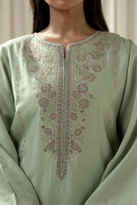 EMBROIDERED COTTON SILK STITCHED 3 PIECE SUIT