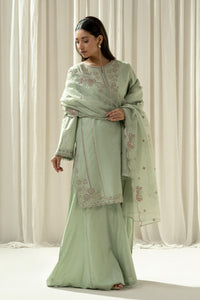 EMBROIDERED COTTON SILK STITCHED 3 PIECE SUIT