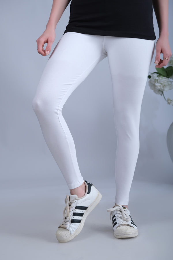 Basic Plain Tights - White