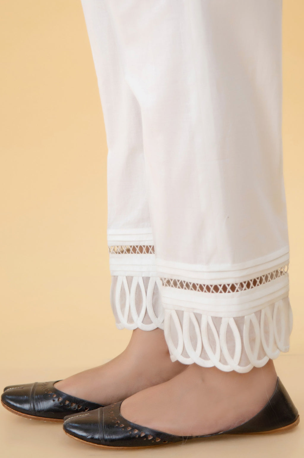Embroidered Cambric Cigarette Pants