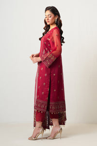 3 Piece Embroidered Rajjo Net Suit