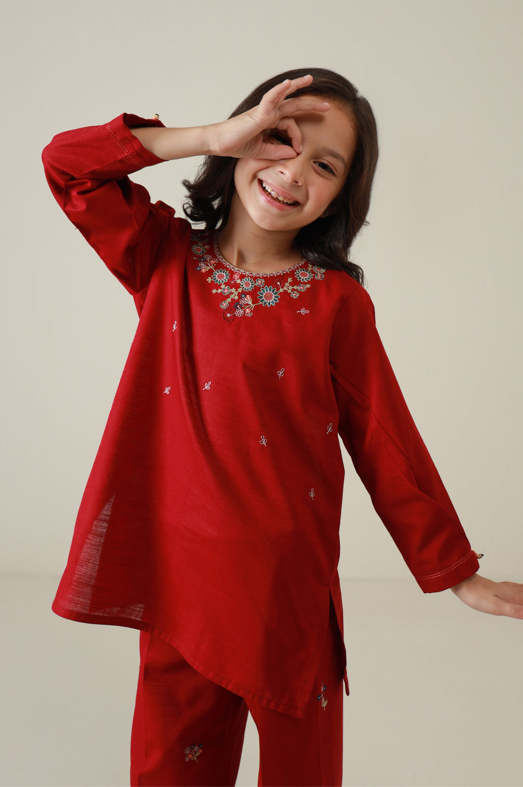 Stitched 2 Piece Embroidered Khaddar Suit