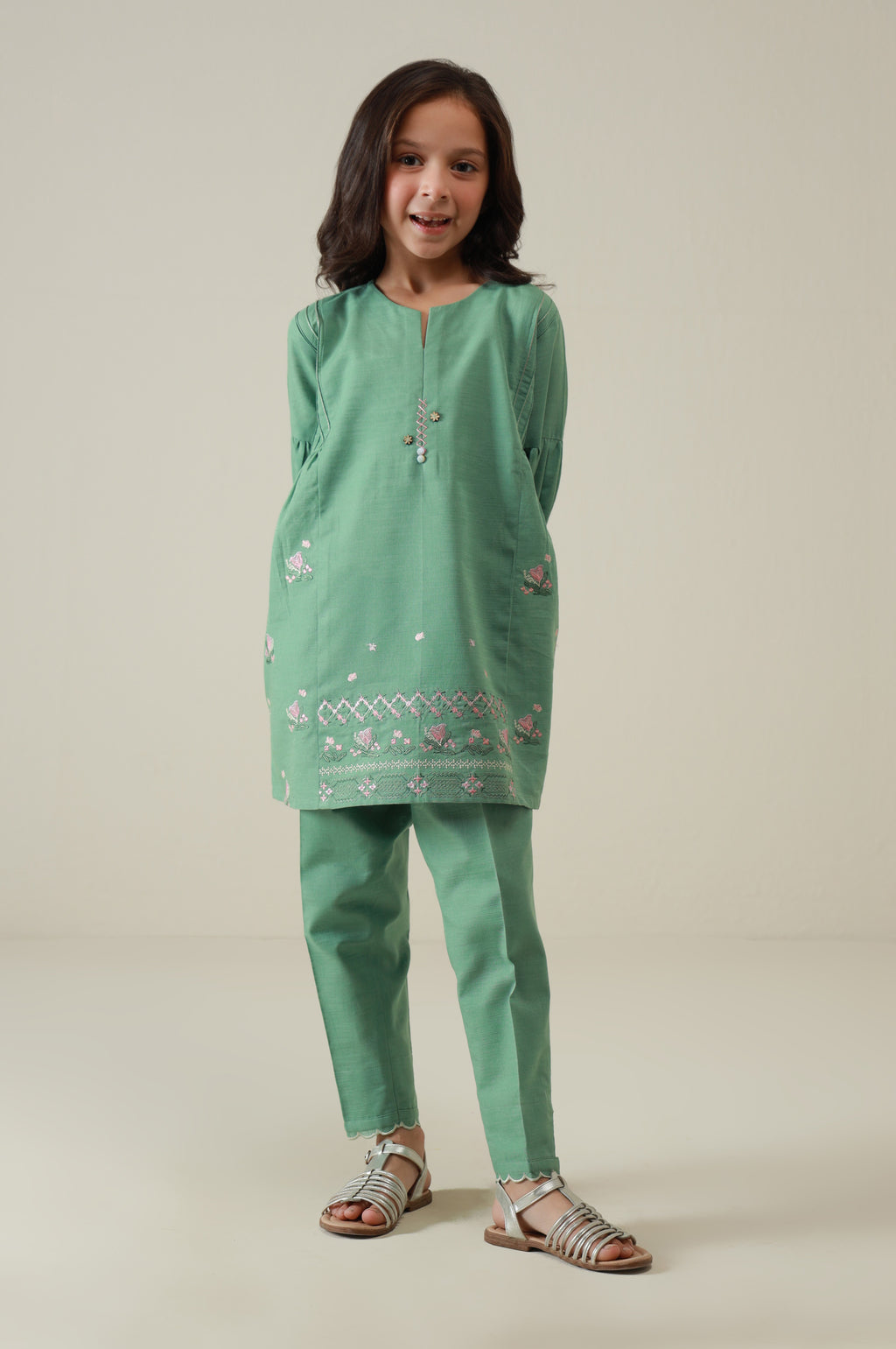 Stitched 2 Piece Embroidered Khaddar Suit