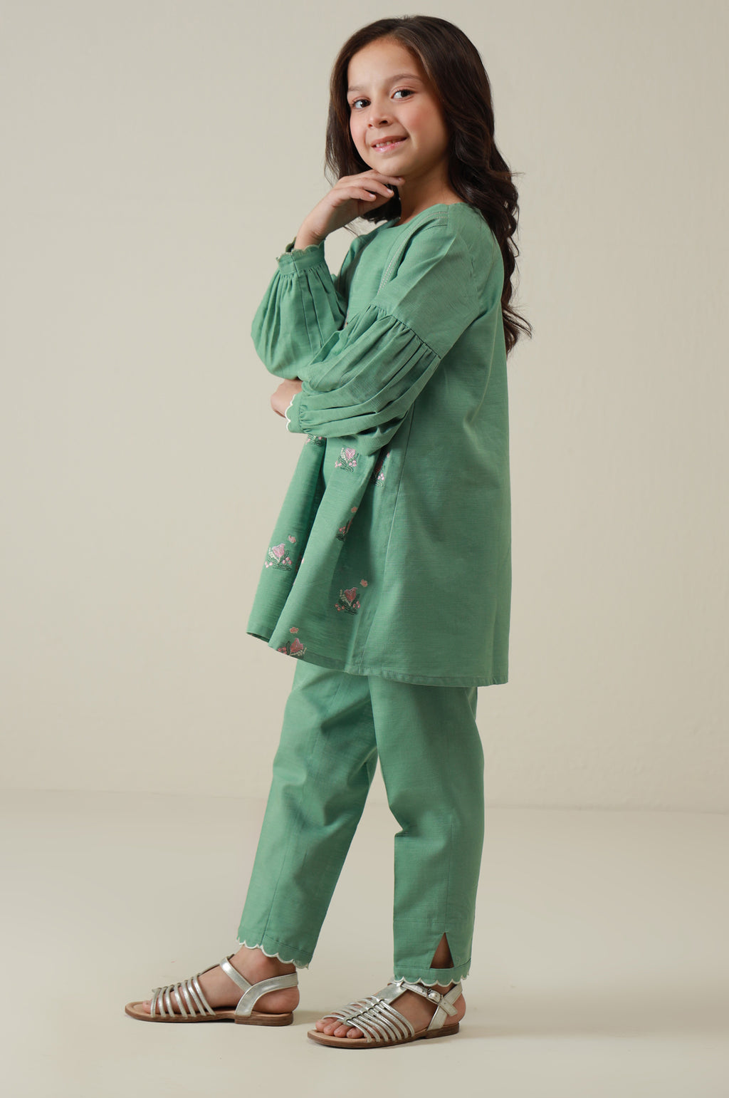 Stitched 2 Piece Embroidered Khaddar Suit