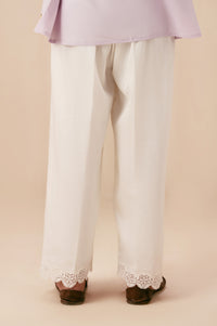 Stitched 1 Piece Embroidered Cotton Satin Narrow Junior Shalwar