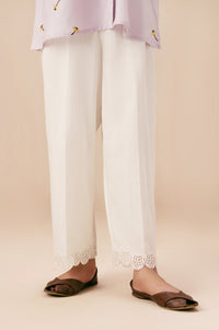 Stitched 1 Piece Embroidered Cotton Satin Narrow Junior Shalwar