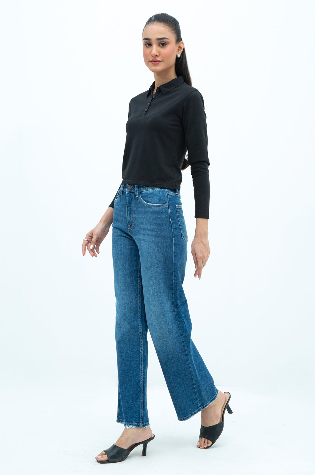 WIDE LEG DENIM PANTS (FACTORY E-OUTLET)