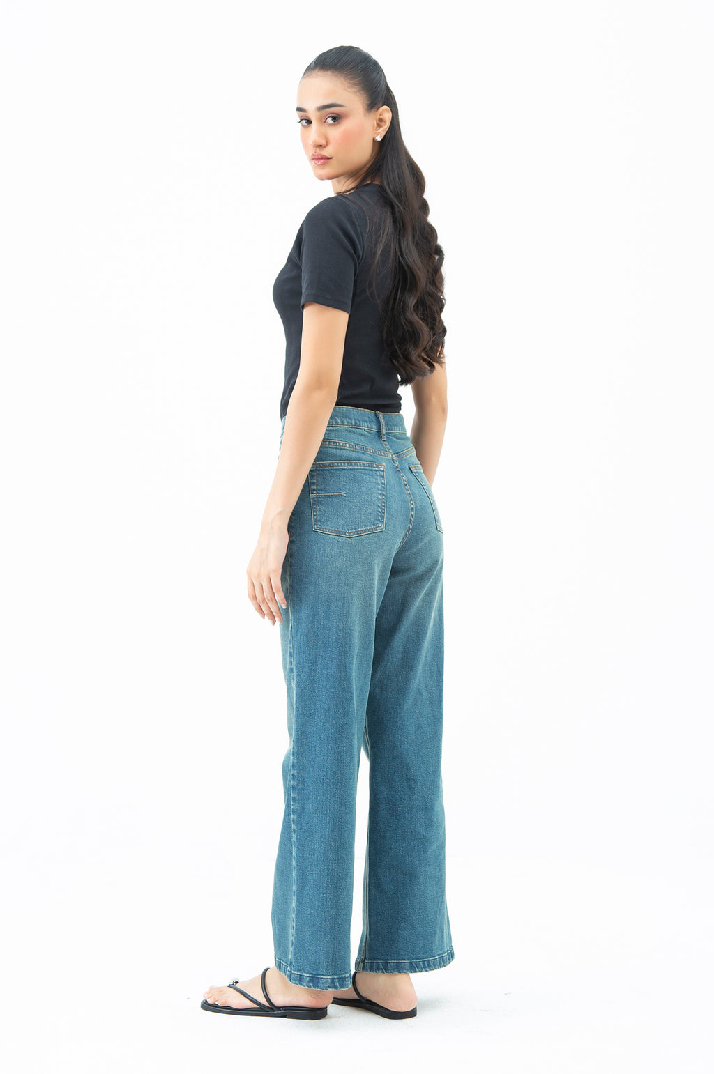 FLARED DENIM PANTS