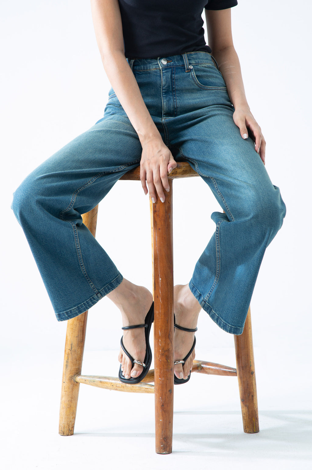 FLARED DENIM PANTS