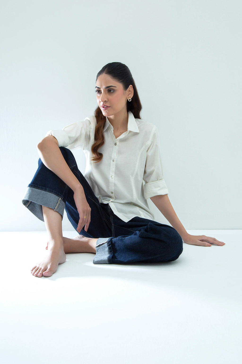 Stylized Folded Straight Fit Jeans