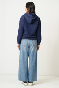 Cropped Fleece Zipper Hoodie
