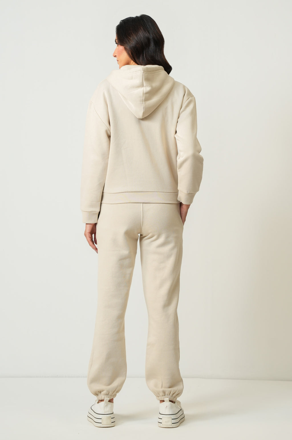Cropped Zipper Fleece Hoodie