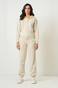 Cropped Zipper Fleece Hoodie