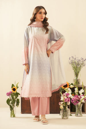 Contemporary multi-colored printed lawn unstitched 3-piece suit showing dynamic and artistic pattern layouts