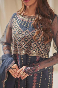 EMBROIDERED ORGANZA STITCHED 3 PIECE SUIT