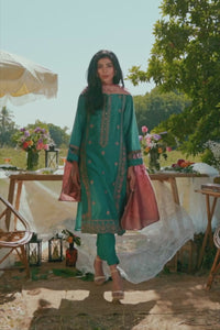 EMBROIDERED COTTON NET UNSTITCHED 3 PIECE SUIT