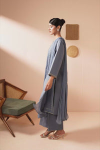 EMBROIDERED CAMBRIC STITCHED 3 PIECE SUIT