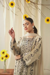 EMBROIDERED CAMBRIC STITCHED 3 PIECE SUIT