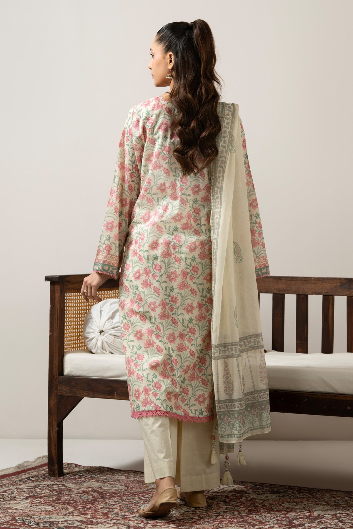 Soft mint green printed lawn unstitched 3-piece suit presenting a refreshing, lightweight summer profile