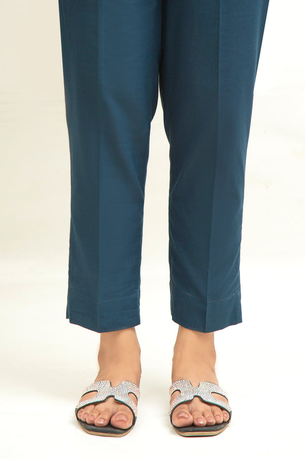 Basic Cigarette Pants - Mid Blue